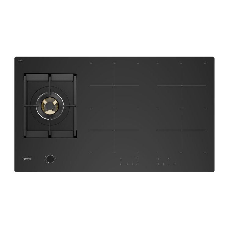 Omega OCIG905B 90cm Hybrid Gas and Induction Cooktop