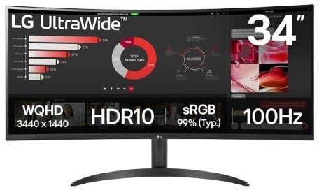 LG UltraWide 34WR50QK-B 34inch QHD Curved Gaming Monitor