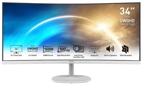 MSI PRO MP341CQW 34 inch Ultrawide UWQHD Curved Monitor