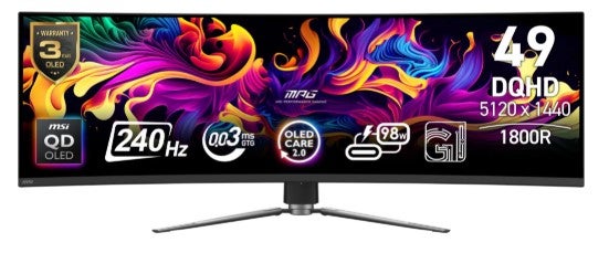 MSI MPG 491CQPX 49 inch QD-OLED DQHD Curved Gaming Monitor
