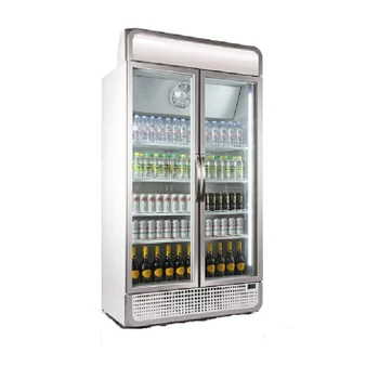 Husky C10PRO-H-WH-AU-HU 975L Glass Double Door Upright Refrigerator