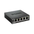 D-Link DGS-105 5-Port Gigabit Ethernet Switch - Desktop Quiet Fanless & Energy-Efficient Design, Metal Housing, 1Gbps Network Switch, Network Splitter, for Router, LAN, Home & Office, Plug & Play