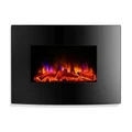 Devanti 2000W Wall Mounted Electric Fireplace Fire Log Wood Heater Realistic Flame