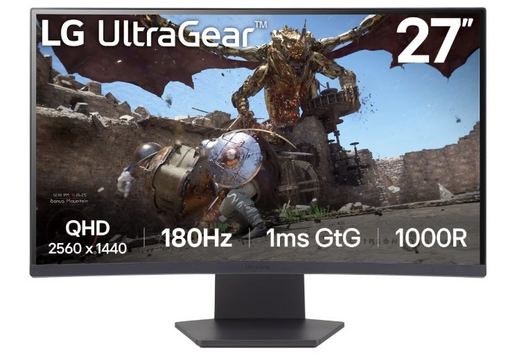 LG UltraGear 32GS60QC-B 32inch LED QHD Curved Gaming Monitor