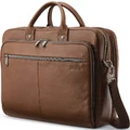 Samsonite Classic Leather 15.6" Laptop & Tablet Toploader Briefcase Cognac 26039