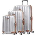 Samsonite Lite-Cube Deluxe Hardside Suitcase Set of 3 Aluminium 61242, 61243, 61245 with FREE Memory Foam Pillow 21244