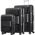 Samsonite Interlace Hardside Suitcase Set of 3 Black 45813, 45815, 15816 with FREE Memory Foam Pillow 21244