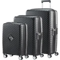 American Tourister Squasem Hardside Suitcase Set of 3 Black 45745, 45746, 45747 with FREE Memory Foam Pillow 21244