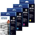 Epson 812XL Set of 4 Inkjet Cartridges (C13T05E192 C13T05E292 C13T05E392 C13T05E492) EPSON WF3820,EPSON WF3825,EPSON WF4830,EPSON WF4835,EPSON WF7830,EPSON WF7840,EPSON WF7845