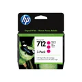 HP No 712 / 3ED77A 29ml Cyan Ink Cartridge - 3 Pack (3ED77A) HP T230,HP T250,HP T650