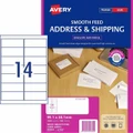 Avery Laser Label Smooth Feed 99.1X38.1mm L7163 14UP - 100 Sheets - 5 Pack (959304)