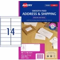 Avery Laser Label Smooth Feed 99.1X38.1mm L7163 14UP - 100 Sheets - 5 Pack (959304)