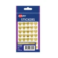 Avery Gold Heart Stickers 15mm Pk70 Bx10 (932362)