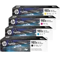 HP No. 981XL Set of 4 High Yield Ink Cartridges (L0R12A, L0R09A, L0R10A, L0R11A) HP PAGEWIDE COLOR 556,HP PAGEWIDE COLOR 586
