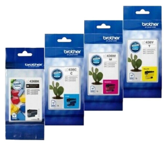 Brother LC-436 Set of 4 Inkjet Cartridges (LC-436BK, C, M, Y) BROTHER MFC-J4440DW,BROTHER MFC-J4540DW,BROTHER MFC-J4340DW XL,BROTHER MFC-J5855DW XL,BROTHER MFC-J5955DW,BROTHER MFC-J6555DW XL,BROTHER MFC-J6955DW,BROTHER MFC J6957DW