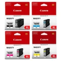 Canon PGI-1600XLBK, C, M, Y Set of 4 High Yield Inkjet Cartridges (PGI-1600XLBK, C, M, Y) CANON MAXIFY MB2060,CANON MAXIFY MB2160,CANON MAXIFY MB2360,CANON MAXIFY MB2760