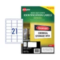 Avery Laser Label Heavy Duty White L7060 63.5x38.1mm - 21Up Pack 25 (959064)