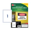 Avery Laser Label Heavy Duty White L7067 199.6x289.1mm - 1Up Pack 25 (959067)