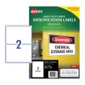 Avery Laser Label Heavy Duty White L7068 199.6x143.5mm - 2Up Pack 25 (959068)
