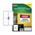 Avery Laser Label Heavy Duty White L7069 99.1x139mm - 4Up Pack 25 (959069)