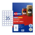 Avery Label Square Gloss White L7119 35x35mm - 35Up Pack 10 (980015)