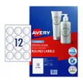 Avery Laser Label Clear Round L7114 60mm - 12Up Pack 10 (980022)