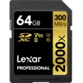 Lexar Professional 2000X V90 64GB 300MB/s Read & 260MB/s Write Gold Series SD Card