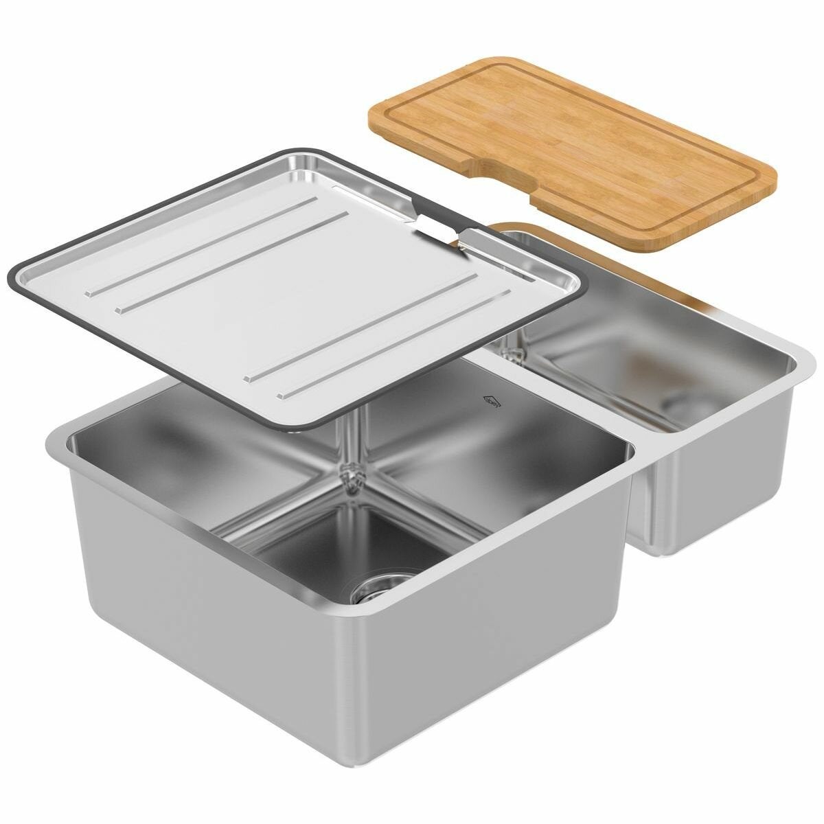 Abey Lago 1 and 3/4 Bowl Sink with Drainer Tray NL180