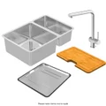 Abey 1 and 1/2 Bowl Sink with Accessories & Pull Out Mixer Tap NL180T13
