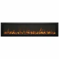 Remii 45 Inch Extra Slim Indoor Built In Electric Fireplace with Black Steel Surround 102745-XS