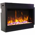 Remii 65 Inch Extra Tall Indoor Built-in Electric Fireplace with Black Steel Surround 102765-XT