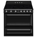 Smeg 90cm Victoria Freestanding Cooker with Induction Hob Black TR90IBL2