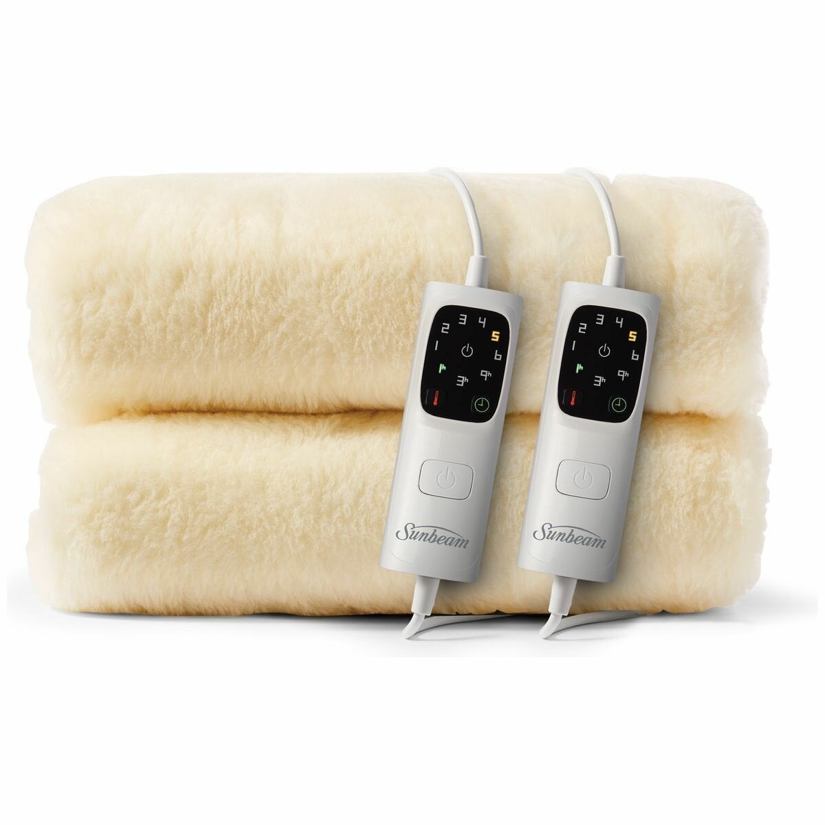 Sunbeam Sleep Perfect Wool Fleece Anti Bacterial Queen Electric Blanket BLW6651