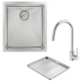 Abey Alfresco 340 Single Bowl Sink with Drain Tray and Gareth Ashton Pull Out Kitchen Mixer Tap FRA340T15