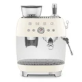 Smeg 50s Style Espresso Machine with Built-in Grinder Cream EGF03CRAU