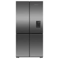 Fisher & Paykel 690L Quad Door Plumbed Refrigerator Black Stainless Steel RF730QNUVB1