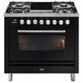 ILVE Professional Plus Series 90cm Dual Fuel Induction Freestanding Oven with Milano Knobs P09IDWE3BK