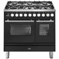 ILVE Professional Plus Series 90cm Dual Fuel Four Burner Teppanyaki Double Oven with Milano Knobs PD09FDWE3MG