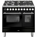 ILVE Professional Plus Series 90cm Dual Fuel Five Burner Double Oven with Milano Knobs PD09PDWE3BK