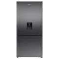 Hisense 500L PureFlat Bottom Mount Refrigerator with Non-plumbed Water Dispenser Dark Stainless Steel HRBM500TBW