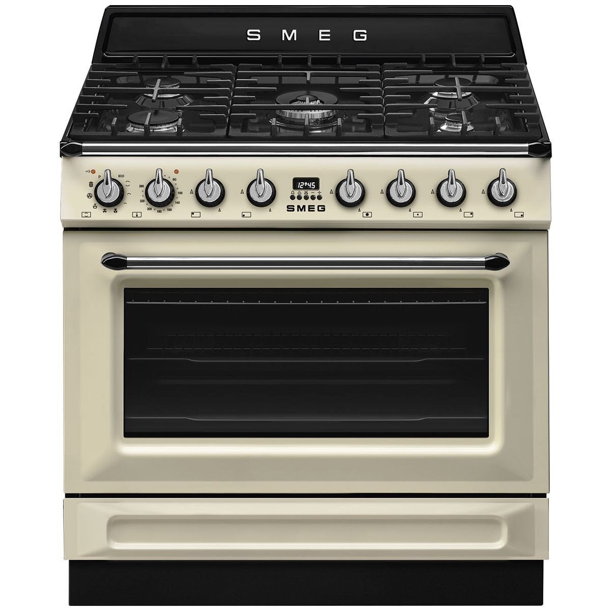 SMEG 90cm Victoria Dual Fuel Pyrolytic Freestanding Stove TRA90GPP