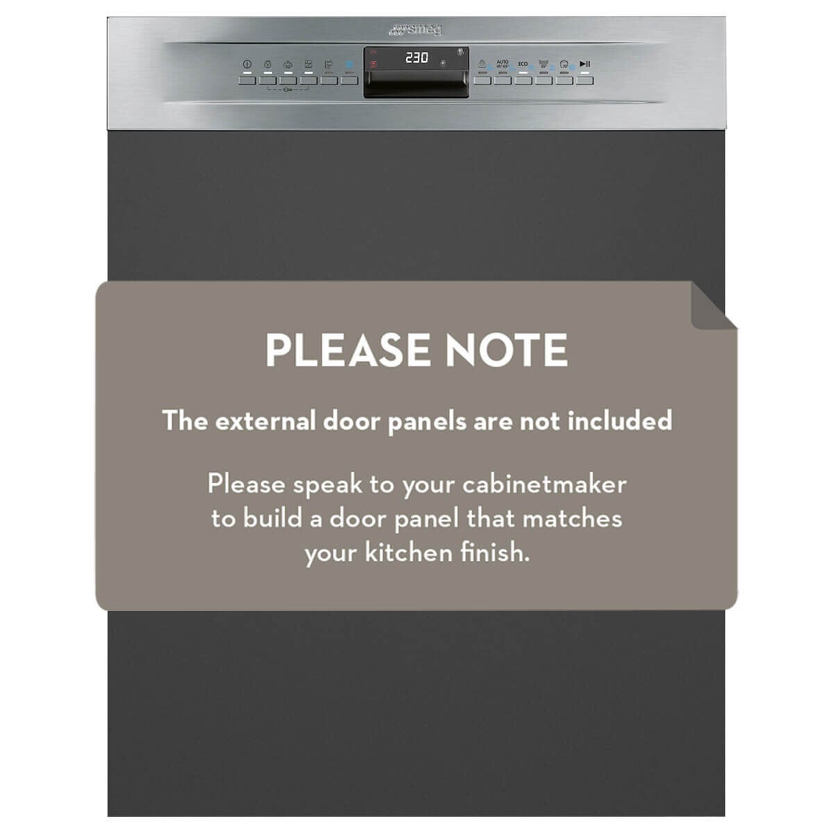 Smeg 60cm Semi Integrated Stainless Steel Dishwasher DWAI6234X4