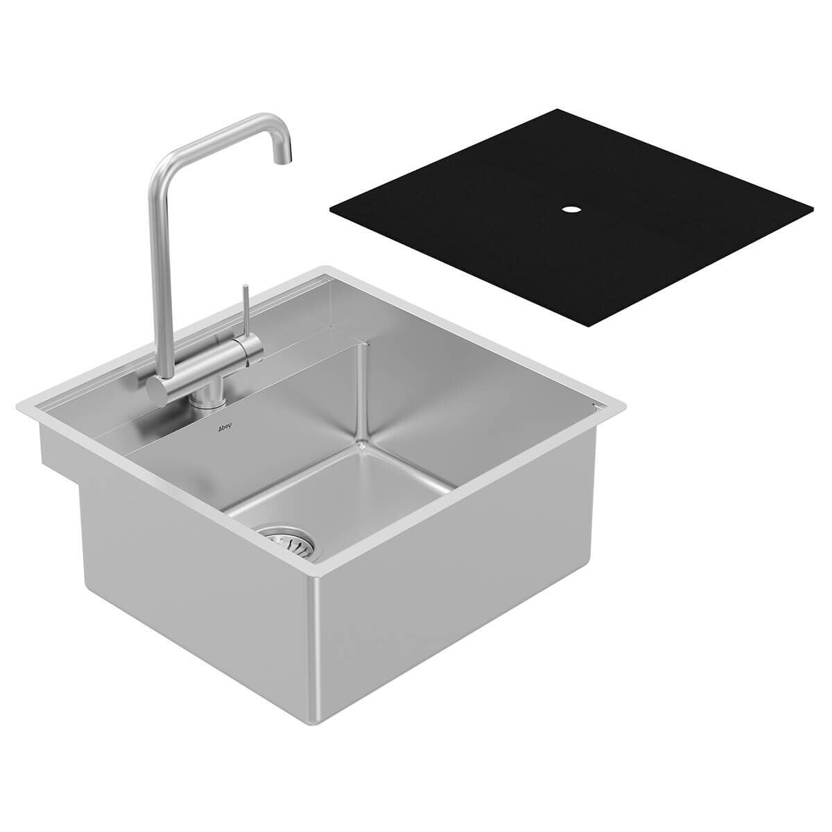Abey Alfresco Single Bowl Sink and Foldable Tap Pack with Cover FRAT500