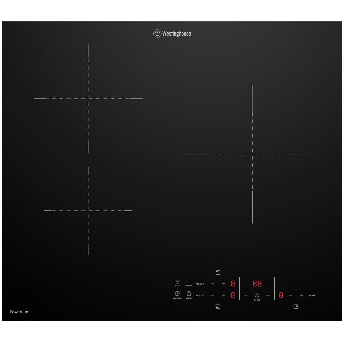Westinghouse 60cm 3 Zone PowerLite Induction Cooktop WHI632BE