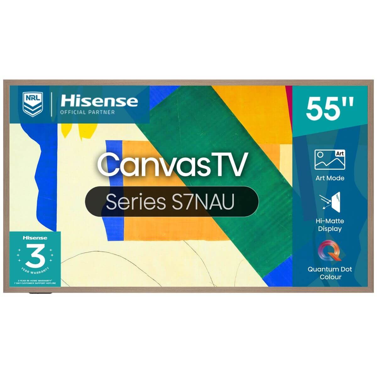 Hisense 55 Inch Canvas S7NAU 4K QLED Smart TV 55S7NAU [2024]