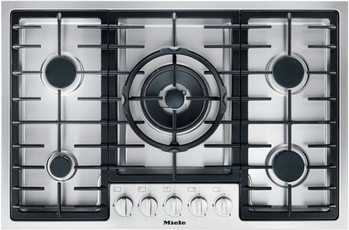 Miele 77cm 5 Burner Natural Gas Cooktop with Mono Wok Burner Stainless Steel KM2334G