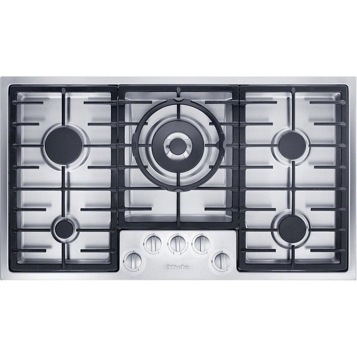 Miele 90cm 5 Burner Natural Gas Cooktop with Dual Wok Burner Stainless Steel KM2354G