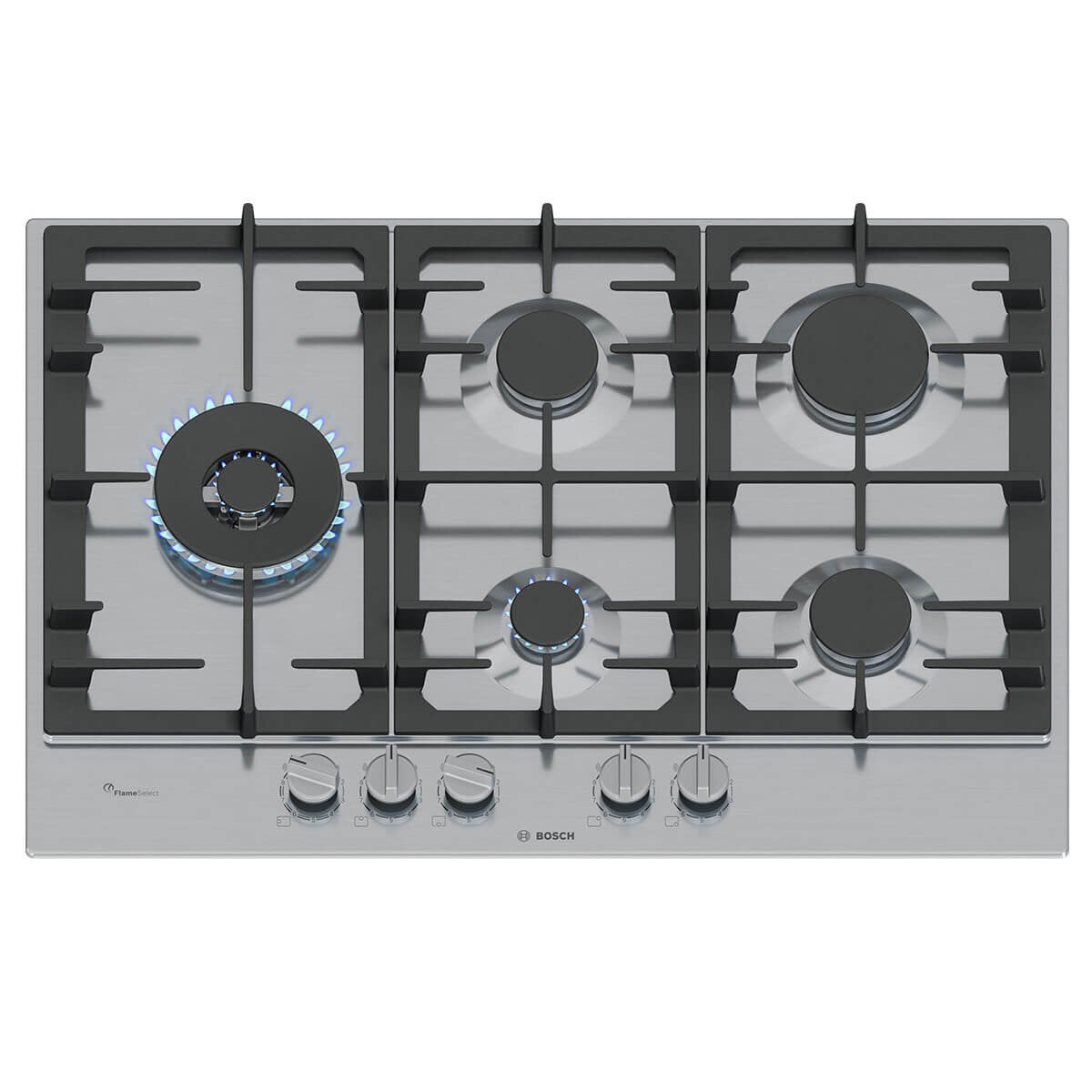 Bosch 75cm Series 6 Gas Cooktop with Flame Select Stainless Steel PCS7A5I90A