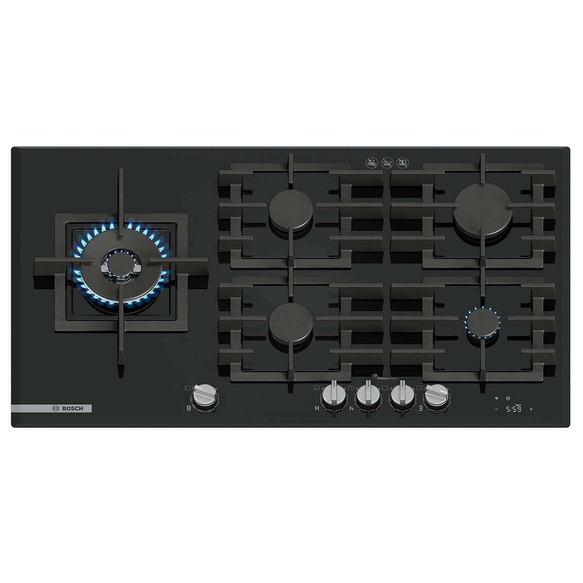 Bosch Series 8 90cm Gas Cooktop with Wok Burner PRS9A6H40A