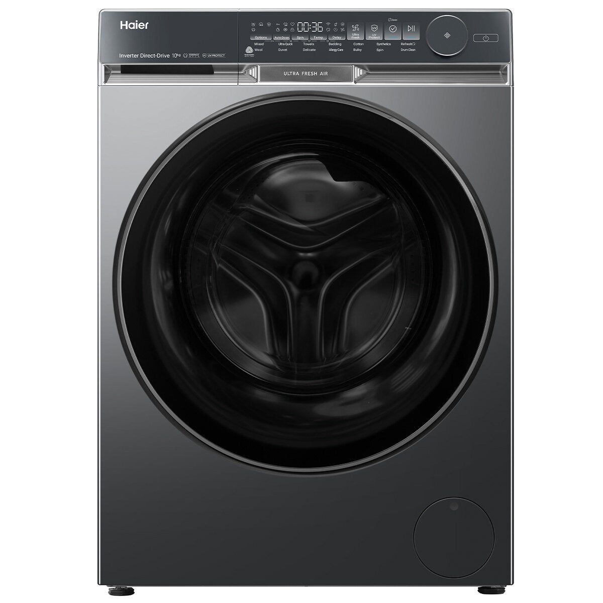 Haier 500 Series 10kg Front Load Washing Machine with Ultra Fresh Air Dark HWF10DB2